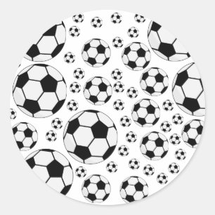 Sticker Rond Graphisme de ballon de football classique Fan de s