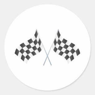 Sticker Rond graphisme de drapeaux à damier de course
