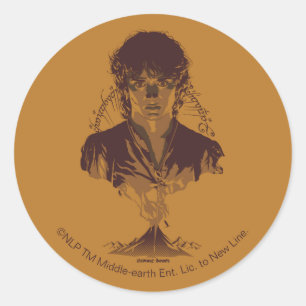 Sticker Rond Graphisme de l'inscription Tengwar de FRODO™ MOUNT