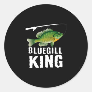 Sticker Rond Graphisme drôle de pêche au crapet arlequin poisso