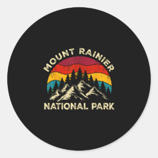 Sticker Rond Graphisme rétro vintage mont rainier parc national