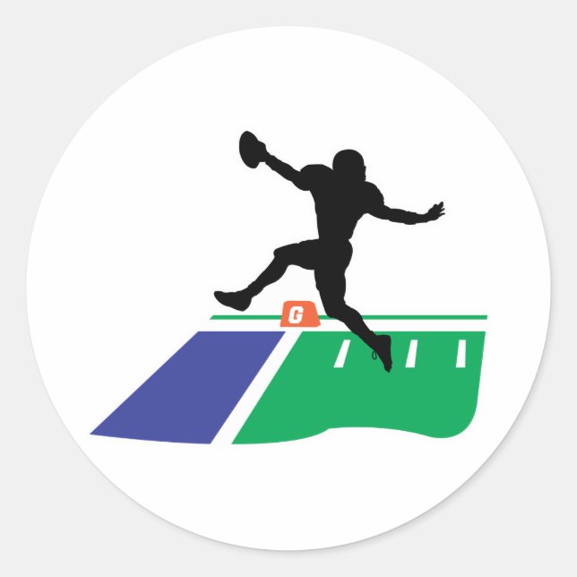 Sticker Rond graphisme vectoriel de touchdown de football améri (Devant)