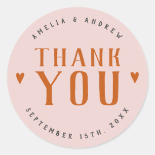 Sticker Rond Gras Coeur simple Coral rose mariage Favoriser