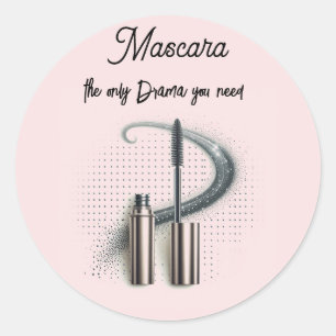 Sticker Rond Gras Mascara Tube et baguette