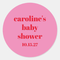 Gras Rose Rouge moderne Fun Baby shower personnali