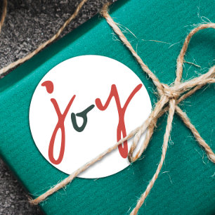 Sticker Rond Gras simple Joie Rouge Vert