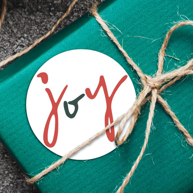 Sticker Rond Gras simple Joie Rouge Vert (Créateur téléchargé)