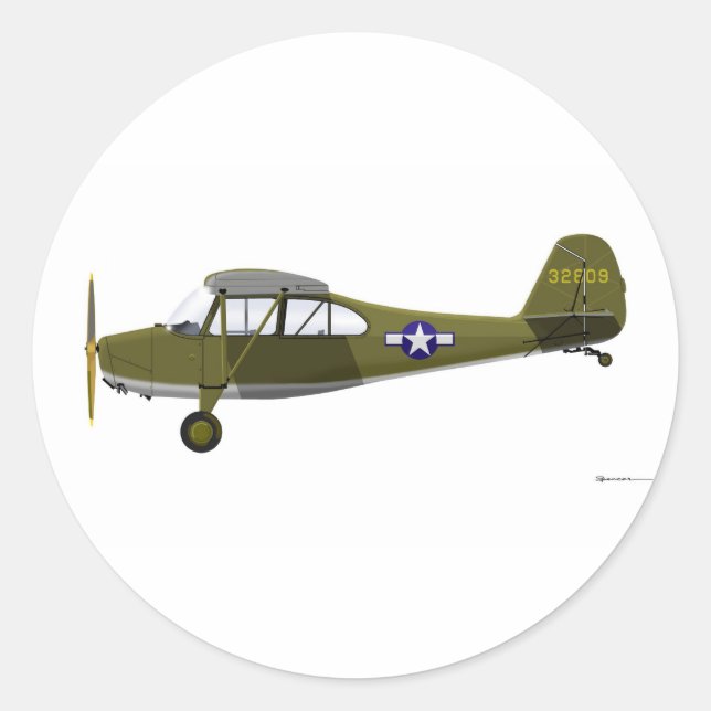 Sticker Rond Grasshopper Aeronca L-16 (Devant)