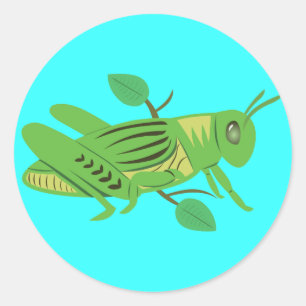 Sticker Rond Grasshopper vert