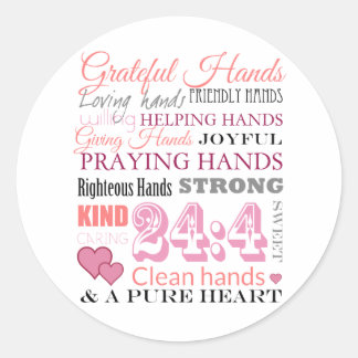 Sticker Rond Grateful hands
