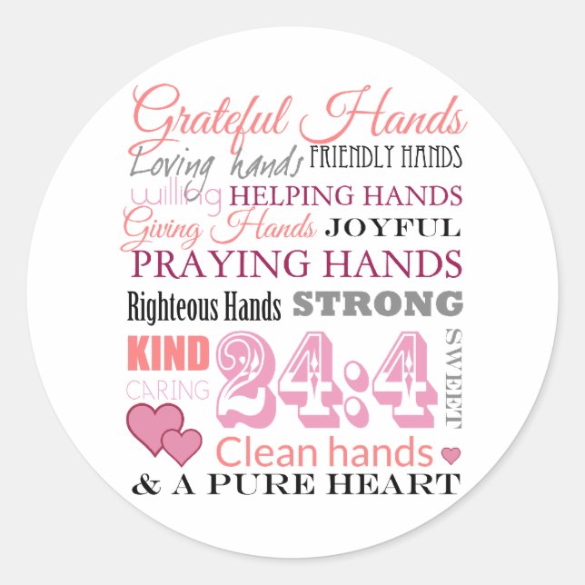 Sticker Rond Grateful hands (Devant)