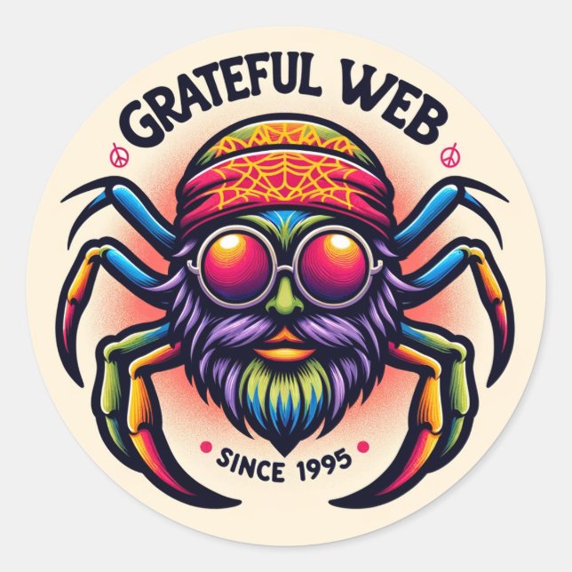 Sticker Rond Grateful Web - Spydye3 (Devant)