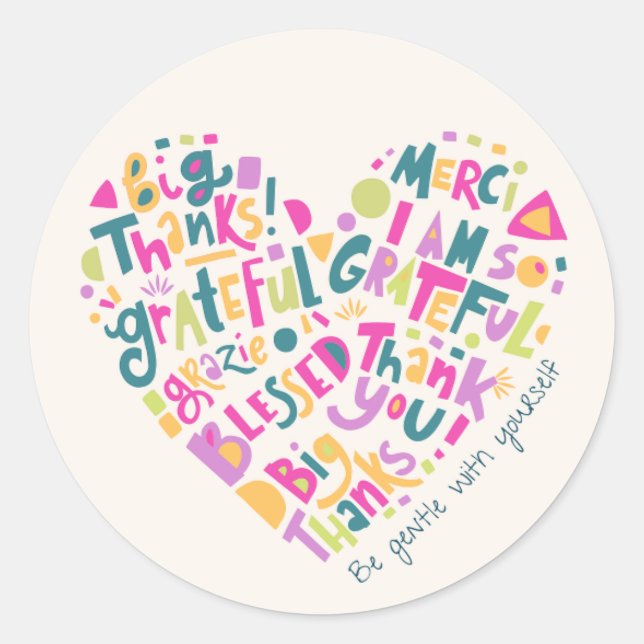 Sticker Rond Gratitude (Devant)