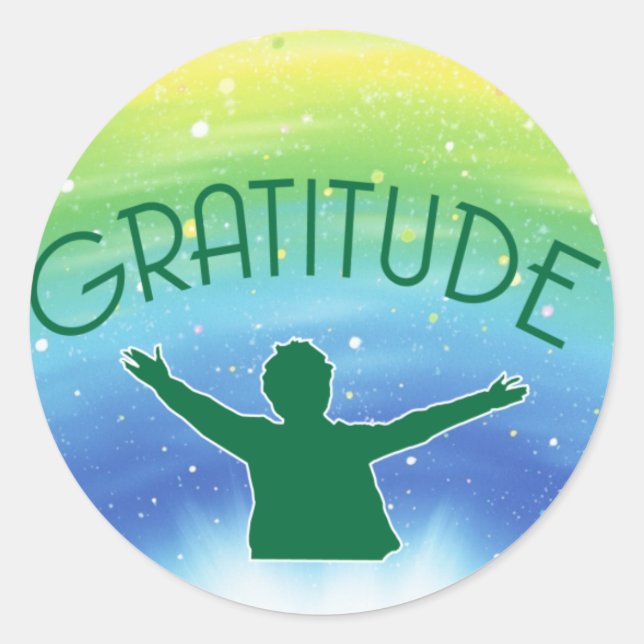 Sticker Rond Gratitude Inspiration (Devant)