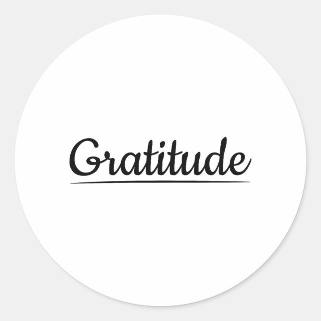 Sticker Rond Gratitude, reconnaissance, gratitude, bénédiction (Devant)