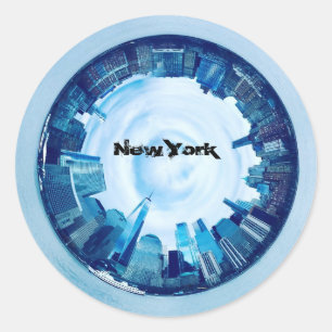 Sticker Rond gratte-ciel new york en sac fourre-tout rond