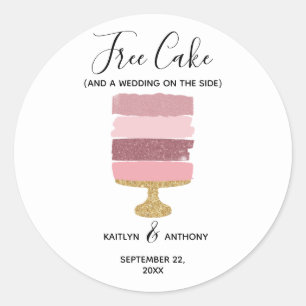 Sticker Rond Gratuit Gâteau Amusant Photo Moderne Mariage Enreg