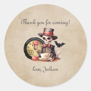Sticker Rond Grave erreur gothique squelette Halloween Baby Ann