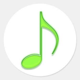 Sticker Rond Gravez note de musique de vert de chaux la 8ème