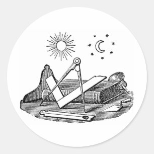 Sticker Rond Gravure de coupure de blocage Masonic G Kenning du