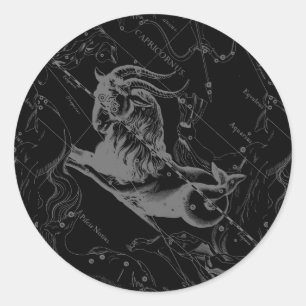 Sticker Rond Gravure de Hevelius de carte de constellation de