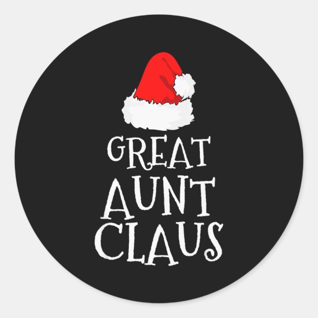 Sticker Rond Great Aunt Claus Christmas Santa's Pajama Family M (Devant)