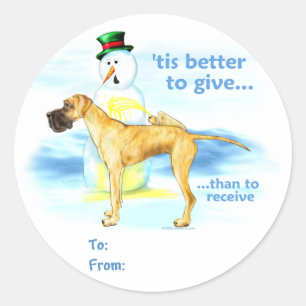 Sticker Rond Great Dane BTG Brindle UC Tags cadeaux