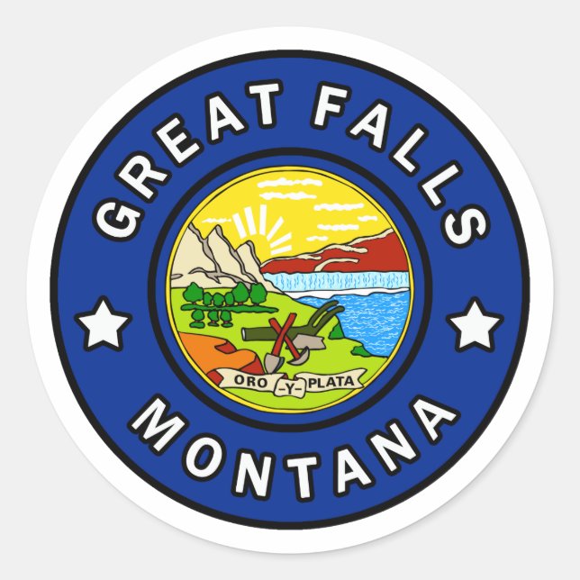Sticker Rond Great Falls Montana (Devant)