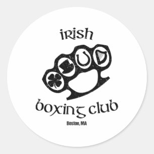 Sticker Rond Great Irish Boxing Men Club Boston Fighting Pub St