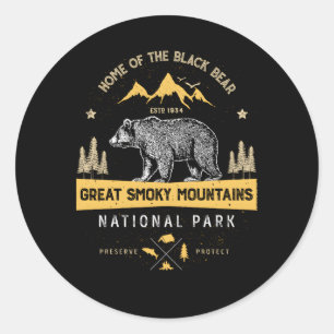 Sticker Rond Great Smoky Mountains Parc national Ours