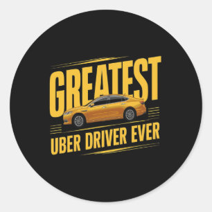 Sticker Rond Greates Uber Driver Ever Fête des pères 1