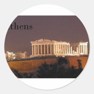 Sticker Rond Grèce Athènes Parthénon (St.K.