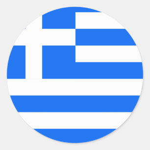 Sticker Rond Grèce Drapeau de haute qualité