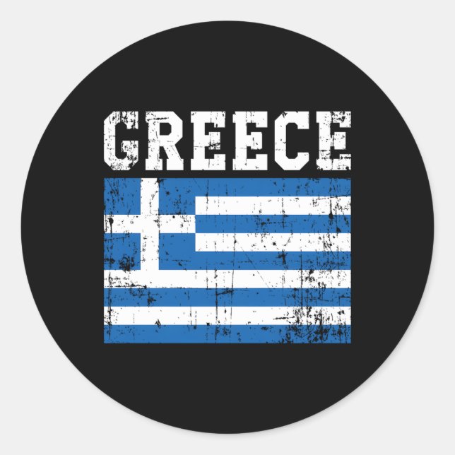 Sticker Rond Grèce Drapeau des racines grecques (Devant)