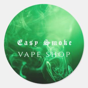 Sticker Rond Green Black Fumée Vape Boutique