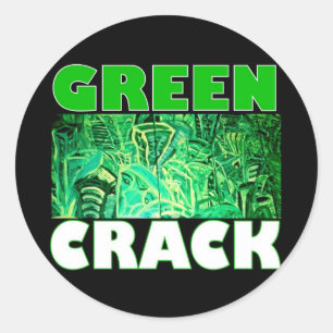 STICKER ROND GREEN CRACK