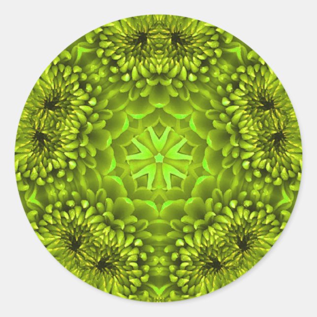 STICKER ROND GREEN DAHLIA (Devant)