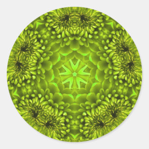 STICKER ROND GREEN DAHLIA