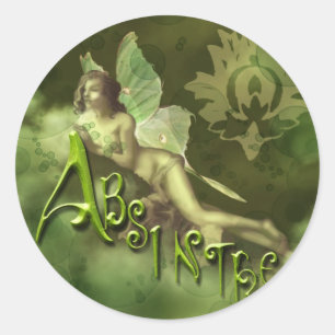 Sticker Rond Green Fairy Splashy Collage II