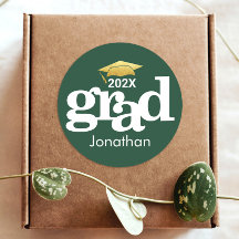 Green Gold Graduation Gras Typographie Moderne