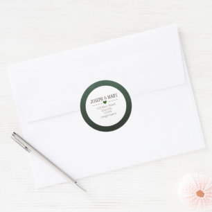Sticker Rond Green Heart - Adresse de retour de Noël