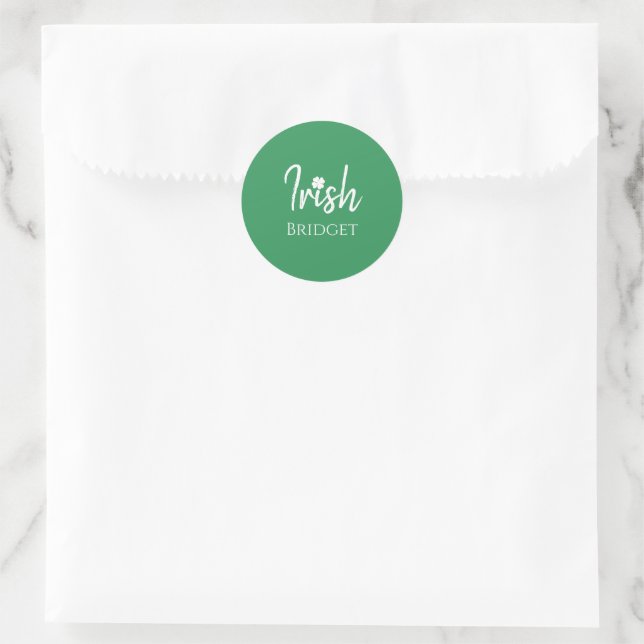 Sticker Rond Green Irish Four Leaf Clover Jour de la Saint Patr (Sac)