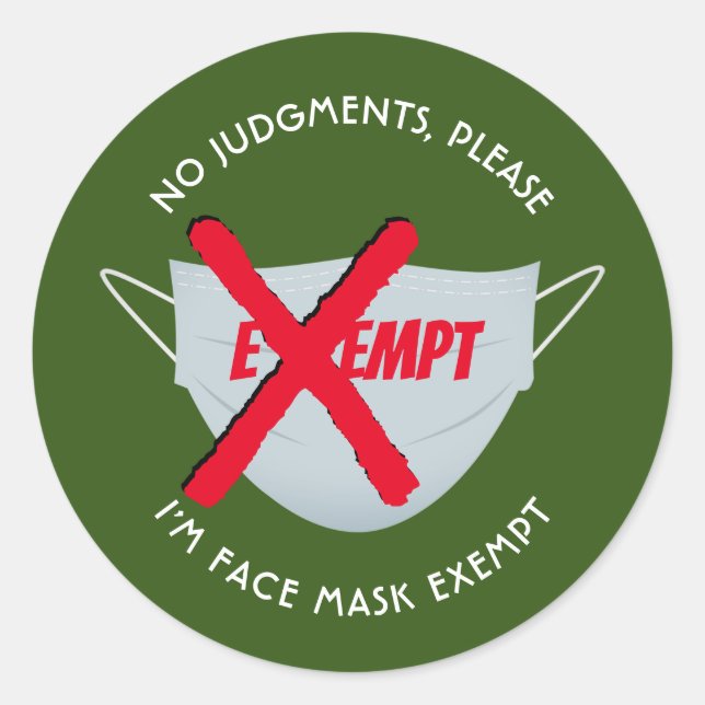 Sticker Rond Green | MASQUE DE VISAGE EXONÉRÉE (Devant)
