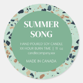 Sticker Rond Green Mosaic Product Candle Label