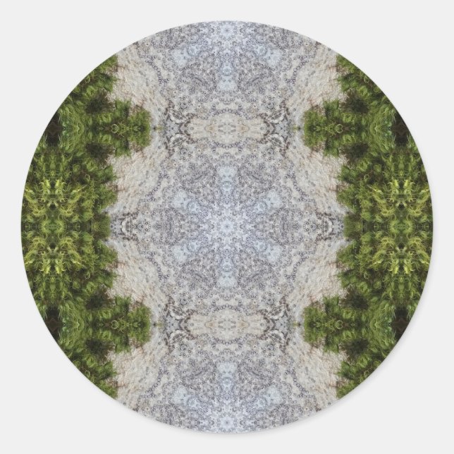 Sticker Rond Green Moss & Earth Nature Art (Devant)