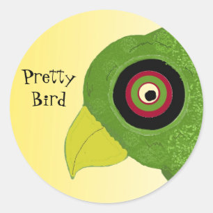 Sticker Rond Green parrot