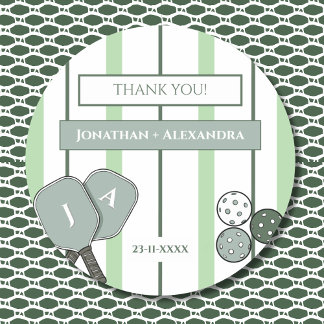 Sticker Rond Green Perfect Match Couple Bridal Shower Thank You