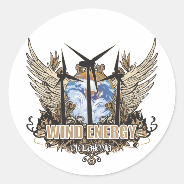 Sticker Rond Green Pride Wind Oklahoma (Devant)