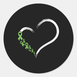 Sticker Rond Green Ribbon Support Mois de sensibilisation à la 