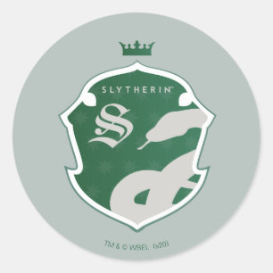 Sticker Rond Green SLYTHERIN™ Décrit Crest courbé